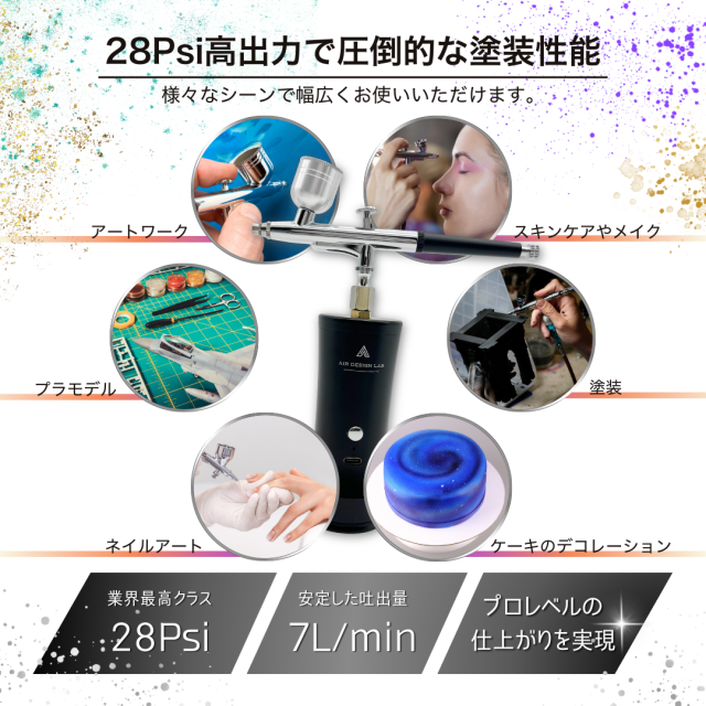クラフトマスター エアブラシ 充電式 28PSI コンプレッサー